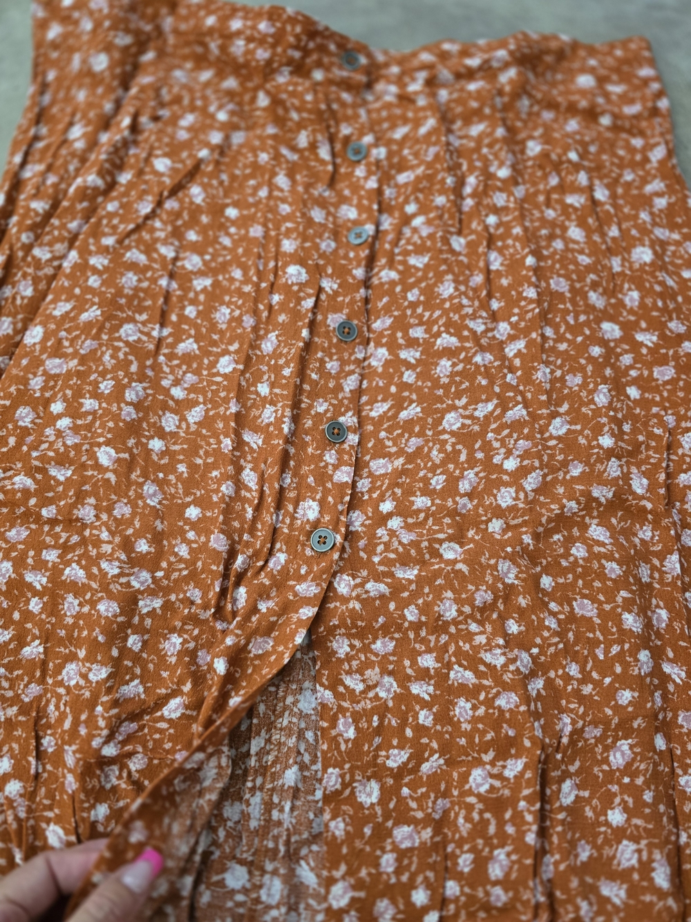 wild fable Rust Floral Button-Front Maxi Skirt - Picture 2 of 4